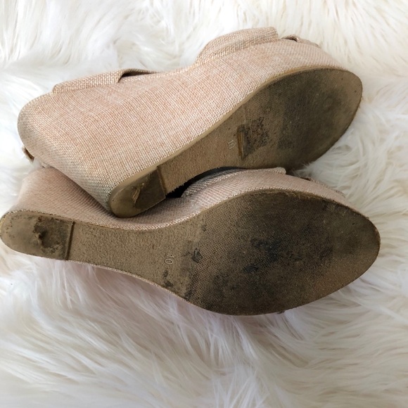 Jeffrey Campbell Nude Beige Wedge Textile Size 10 - Picture 5 of 6